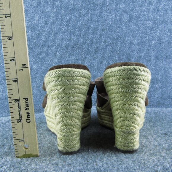 UGG Tawnie Espadrille‎ Women Slide Sandal Shoes Brown Leather Size 7 Medium - Picture 6 of 10